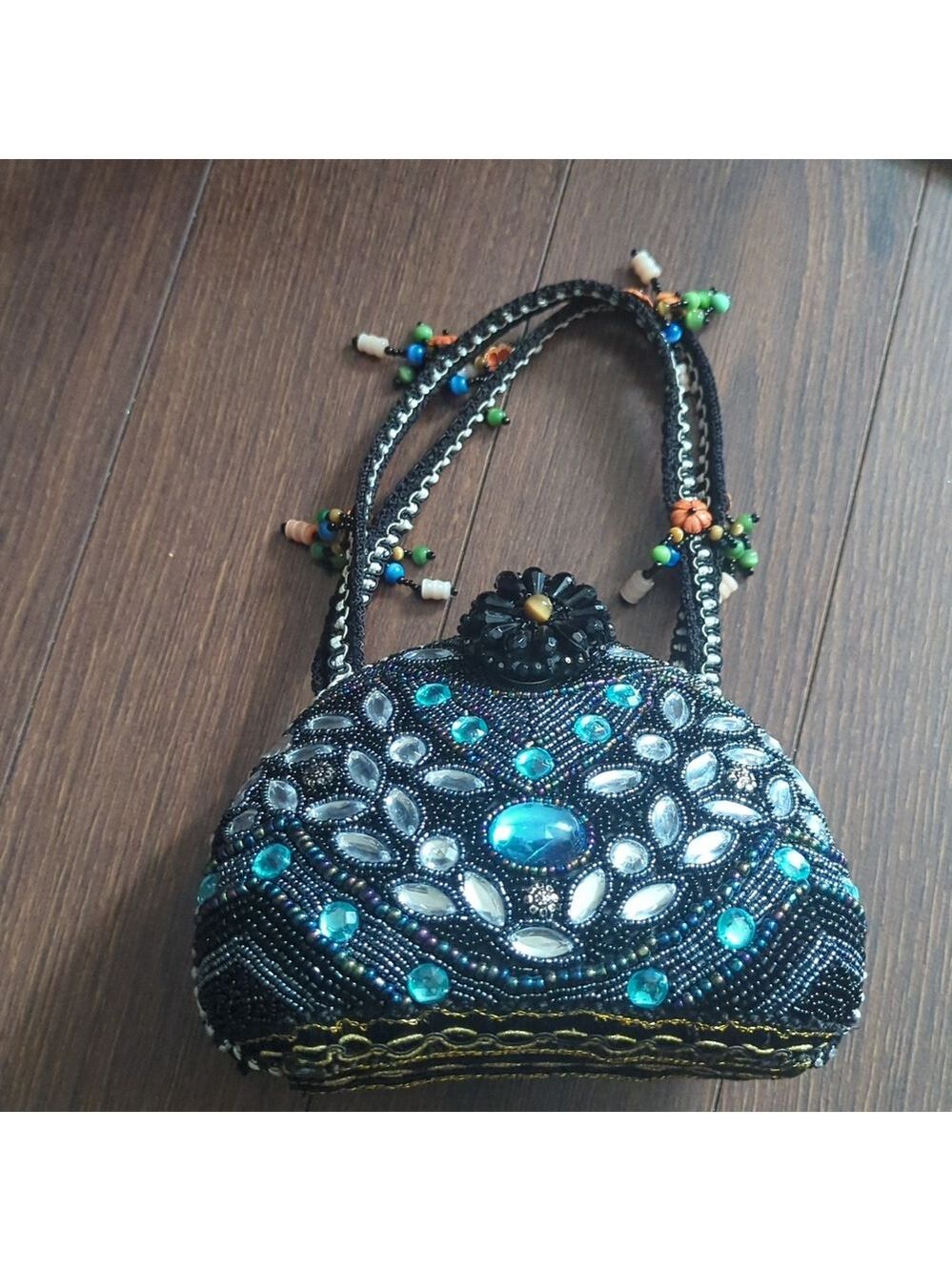 Handmade Beaded & Rhinestone Handbag - Picture 2 of 12